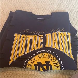 Distressed Norte Dame oversized sweatshirt